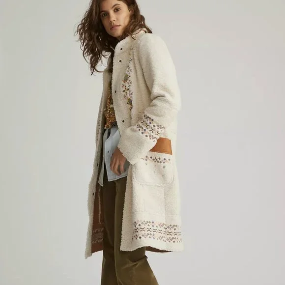 Maeve Embroidered Sherpa Coat - Picture 5 of 9